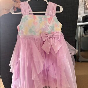 Pastel Floral and Pink Tulle Dress